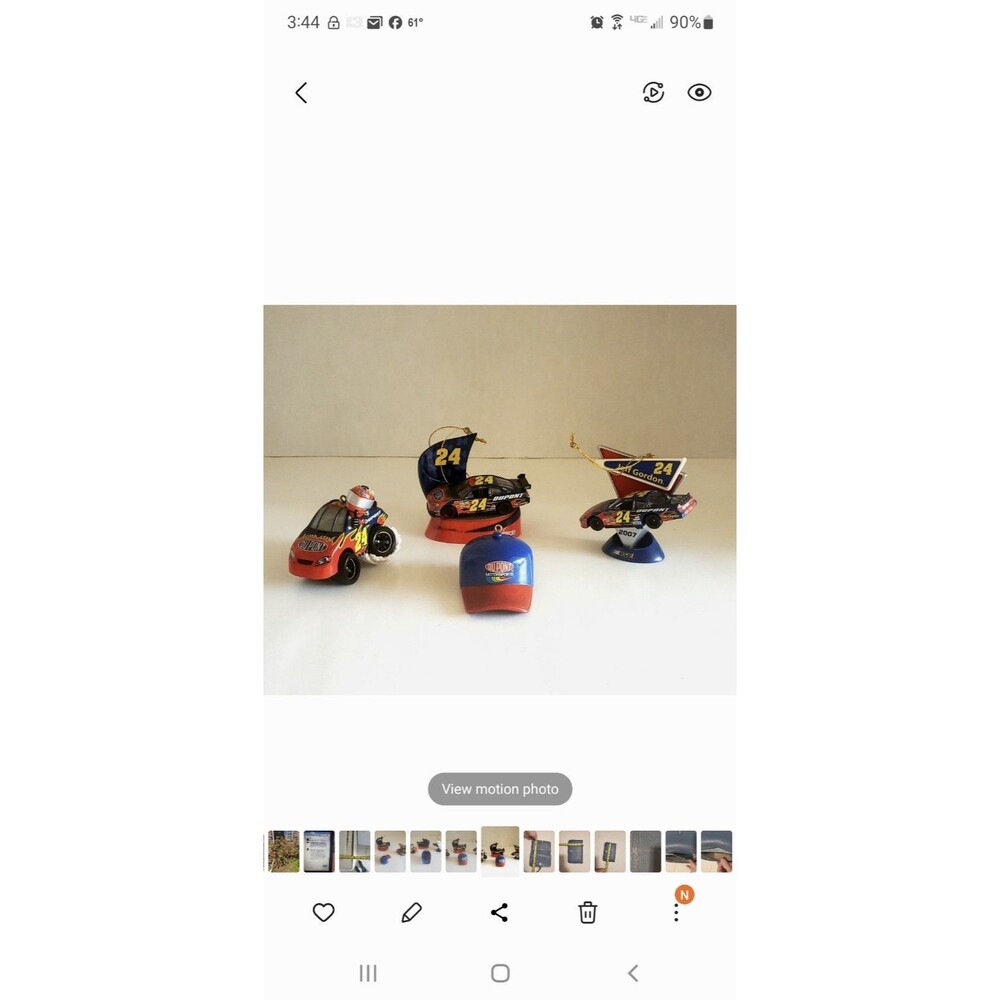 Trevco Nascar Jeff Gordon Number 24 Collectible Christmas Ornaments Lot Of 4
